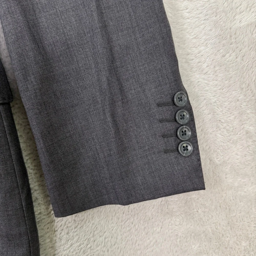 Baroni Mens 38R Slim Fit Wool Gray 2-Piece Suit Blazer Pants 33x30‎ Coat Jacket